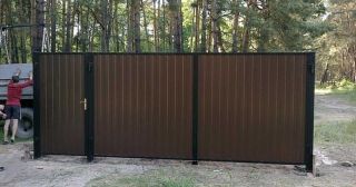 Купить распашные ворота из профнастила Алексин, цена от 2723 руб.